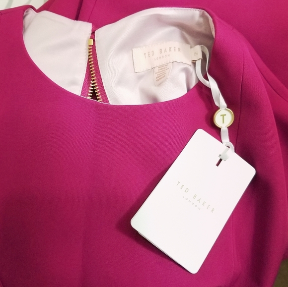 🍒NWT🍒 TED BAKER OCCASION FUCHSIA DRESS - Picture 4 of 4